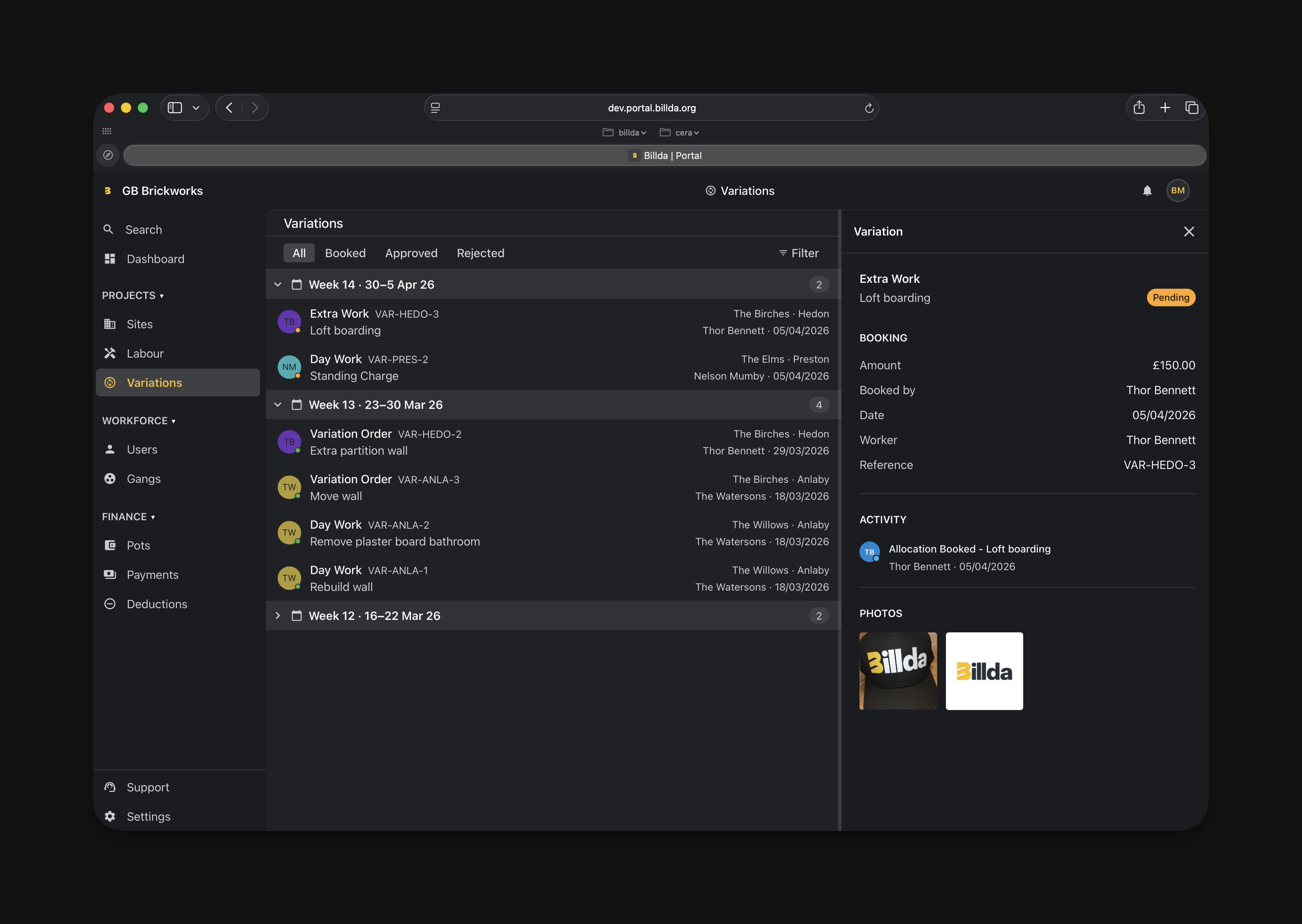 Site files, variations list & pot auto-submission